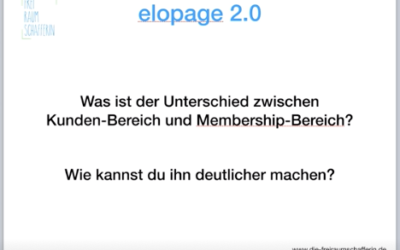 ELOPAGE 2.0 – Unterschied Kundenbereich und Membership